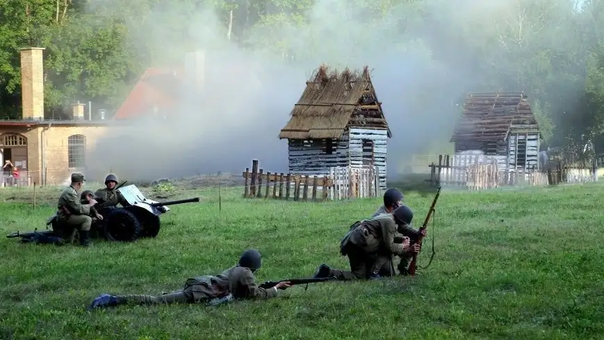 Inscenizacja polskiego wypadku na Mazury podczas "Operacji Boyen" w 2019 r.